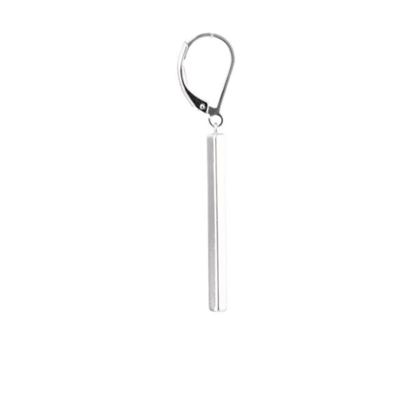 RESTOCKED❤️ Sterling Silver Vertical Bar Earrings - Picture 4 of 9
